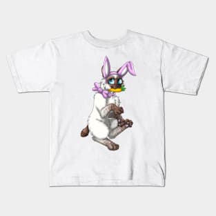 Bobtail BunnyCat: Chocolate Lynx Point (Pink) Kids T-Shirt